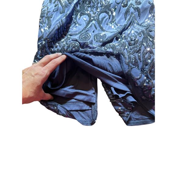 Adrianna Papell Navy Sequined Cocktail Dress - Size 4 - Picture 13 of 15